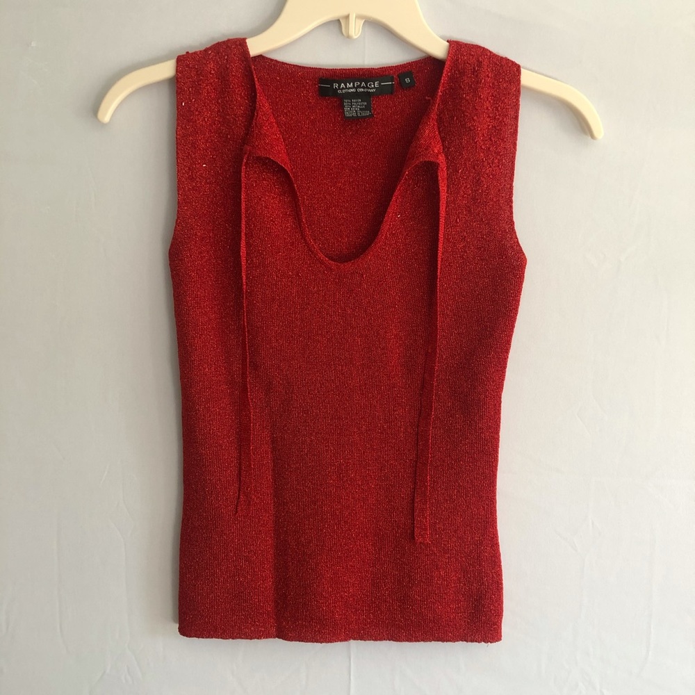 Sparkly red top
